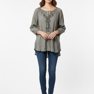 Style & Co. Sage Green Tunic with Floral Detail
